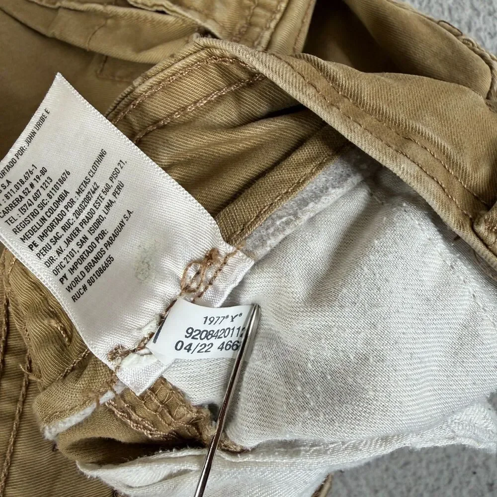 VINTAGE AMERICAN EAGLE Cargo Pant Men 32x34 Khaki Flex Utility Straight Workwear